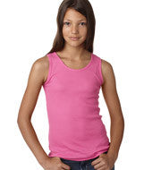 2566 LA T Girls' 2X1 Rib Tank Raspberry Sorbet