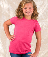 2605 LA T Girls' Fine Jersey Vintage Longer Length T-Shirt Vintage Hot Pink