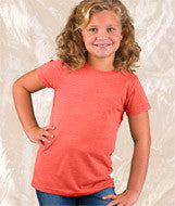2605 LA T Girls' Fine Jersey Vintage Longer Length T-Shirt Vintage Coral