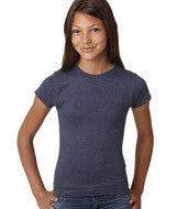 2605 LA T Girls' Fine Jersey Vintage Longer Length T-Shirt Vinatge Navy