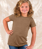 2605 LA T Girls' Fine Jersey Vintage Longer Length T-Shirt Vintage Brown