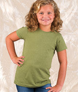 2605 LA T Girls' Fine Jersey Vintage Longer Length T-Shirt Vintage Olive