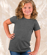 2605 LA T Girls' Fine Jersey Vintage Longer Length T-Shirt Vintage Charcoal