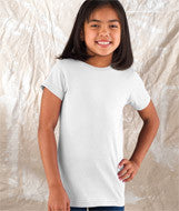 2616 LA T Girls’ Fine Jersey Longer Length T-Shirt White