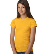 2616 LA T Girls’ Fine Jersey Longer Length T-Shirt Gold