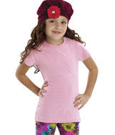 2616 LA T Girls’ Fine Jersey Longer Length T-Shirt Pink