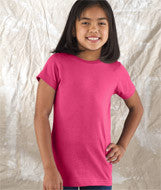 2616 LA T Girls’ Fine Jersey Longer Length T-Shirt Hot Pink