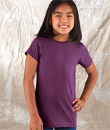 2616 LA T Girls’ Fine Jersey Longer Length T-Shirt Eggplant