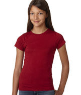 2616 LA T Girls’ Fine Jersey Longer Length T-Shirt Garnet