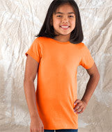 2616 LA T Girls’ Fine Jersey Longer Length T-Shirt Mandarin