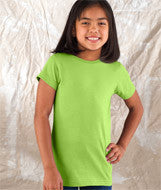 2616 LA T Girls’ Fine Jersey Longer Length T-Shirt Key Lime