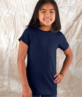 2616 LA T Girls’ Fine Jersey Longer Length T-Shirt Navy