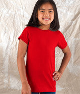 2616 LA T Girls’ Fine Jersey Longer Length T-Shirt Red