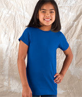 2616 LA T Girls’ Fine Jersey Longer Length T-Shirt Royal