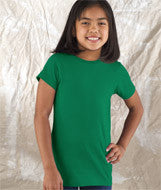 2616 LA T Girls’ Fine Jersey Longer Length T-Shirt Kelly