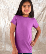 2616 LA T Girls’ Fine Jersey Longer Length T-Shirt Plum