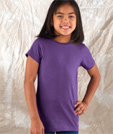 2616 LA T Girls’ Fine Jersey Longer Length T-Shirt Purple