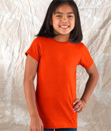2616 LA T Girls’ Fine Jersey Longer Length T-Shirt Orange