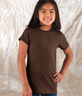 2616 LA T Girls’ Fine Jersey Longer Length T-Shirt Brown