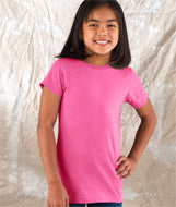 2616 LA T Girls’ Fine Jersey Longer Length T-Shirt Raspberry