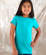 2616 LA T Girls’ Fine Jersey Longer Length T-Shirt Aqua