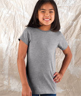 2616 LA T Girls’ Fine Jersey Longer Length T-Shirt Heather (93/7)