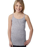 2623 LA T Girls Spaghetti Strap Tank Heather (93/7)