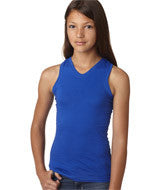2624 LA T Girls V-Neck Racer Back Tank Royal