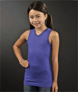 2624 LA T Girls V-Neck Racer Back Tank Purple