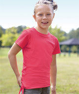 2625 LA T Girls Side Tie Tee Hot Pink