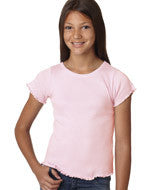 2632 LA T Girls' Baby Rib Tiny Tee Pink