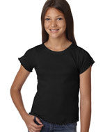 2632 LA T Girls' Baby Rib Tiny Tee Black
