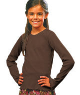 2634 LA T Girls' Baby Rib Long-Sleeve Tiny Tee Brown