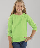 2652 LA T Girls' Lightweight French Terry Slouchy Pullover Key Lime