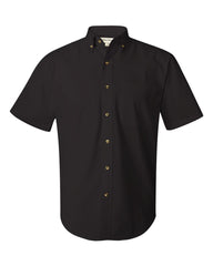 FeatherLite - Short Sleeve Twill Shirt Tall Sizes - 6281 Onyx_black/_stone