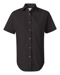 FeatherLite - Ladies' Short Sleeve Stain Resistant Tapered Twill Shirt - 5281 Onyx_black/_stone