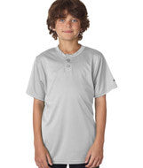 2930 Badger Youth B-Core Henley Tee Silver