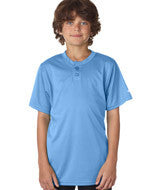 2930 Badger Youth B-Core Henley Tee Columbia Blue