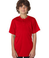 2930 Badger Youth B-Core Henley Tee Red