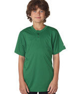 2930 Badger Youth B-Core Henley Tee Kelly Green