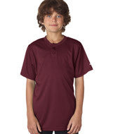 2930 Badger Youth B-Core Henley Tee Maroon