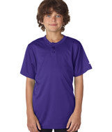 2930 Badger Youth B-Core Henley Tee Purple