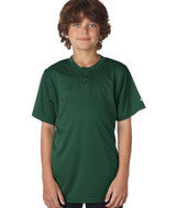 2930 Badger Youth B-Core Henley Tee Forest Green