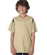 2937 Badger Youth Pro Placket Henley Tee Vegas Gold/ Black