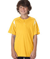 2937 Badger Youth Pro Placket Henley Tee Gold/ White