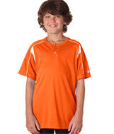 2937 Badger Youth Pro Placket Henley Tee Burnt Orange/ White