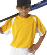 2938 Badger Youth Hook Henley Tee Gold/ White