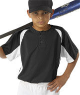 2938 Badger Youth Hook Henley Tee Black/ White