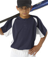 2938 Badger Youth Hook Henley Tee Navy/ White