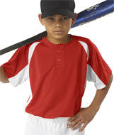 2938 Badger Youth Hook Henley Tee Red/ White